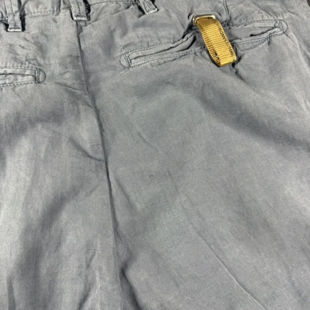 WHITESAND Italy Men’s Linen Lyocell Blend Chino Pants Light Blue Gray Size 48 32